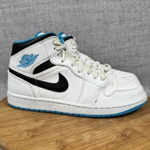 Air Jordan 1 Mid Laser Blue Men's 8 Sneakers Shoes 554724-141
